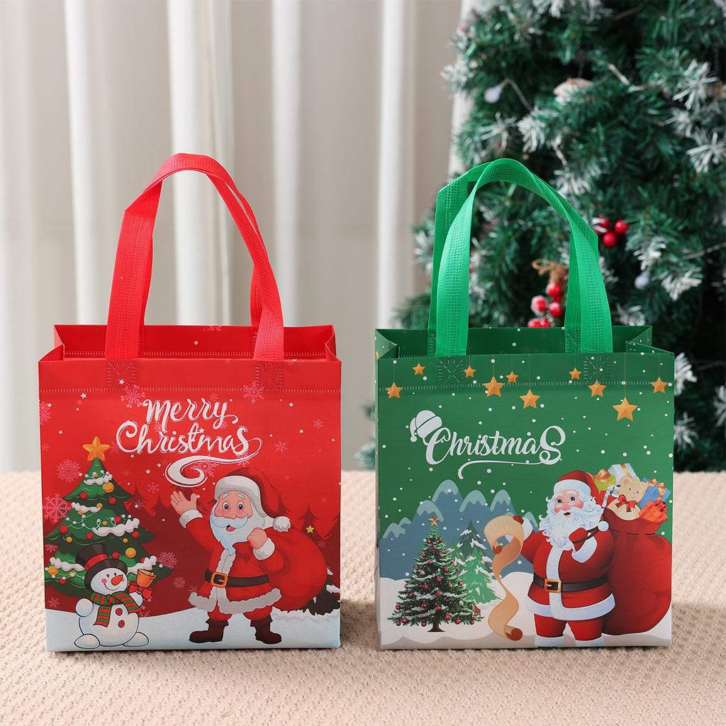 4pcs Christmas Non-woven Bags Merry Christmas Party Decoration 2025 Xmas Santa Claus Gift Bags Navidad Natal New Year Gift 2026