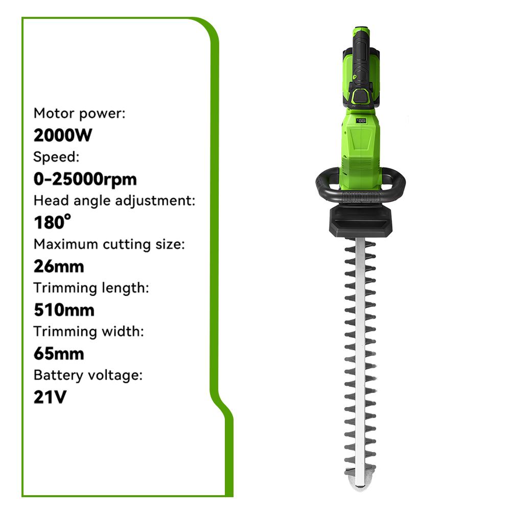 ONEGREEN 2000W Elektrische Heckenschere 180° Drehung Akku Landschaftsbau Heckenschneider Trimmer Gartengerät Für Makita Akku Stift