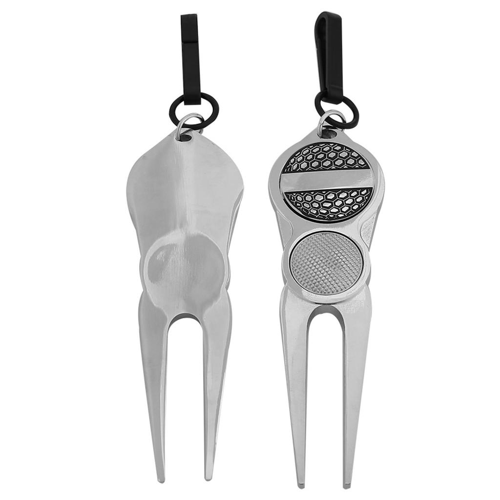 Portable Divot Tool Putting Green Fork with Ball Marker