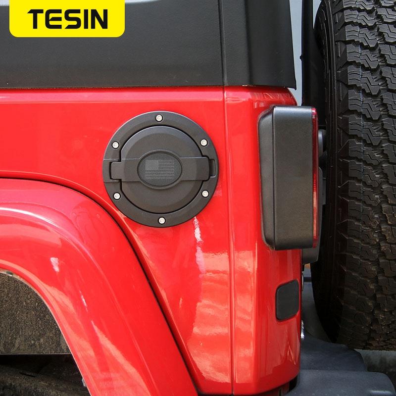 TESIN Auto-Tankdeckel, für Jeep Wrangler JK 2007–2017, ABS-Aluminiumlegierung, Auto-Außen-Gas-Tankdeckel-Abdeckung für JK