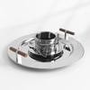 Silver Stainless Steel Coffee Serving Tray Storage Tea Desktop Coffee Snack Plate Nordic Home Decoration for Restaurants Kitchen