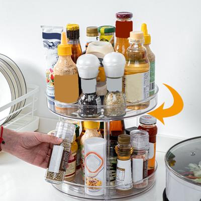 360 Degrees Rotating Storage Tray 1/2/3 Layers Lazy Susan Organizer Kitchen Pantry Cabinet Countertop Seasoning Spice Holder Cosmetic Turntable Rack