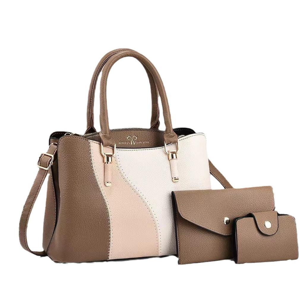 Women's Bag Three Sets of New Color Contrast Handbag Large Capacity Mother Fashion Women's Bag Foreign Crossbody Bag Women's Shoulder Bag