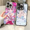 Anime Kwaii Girl Ins Style Plating Phone Case For Iphone 16 17 Pro Max Air 16E 14 15 Plus 12 13 Mini Anti-Fall Airabag Cover