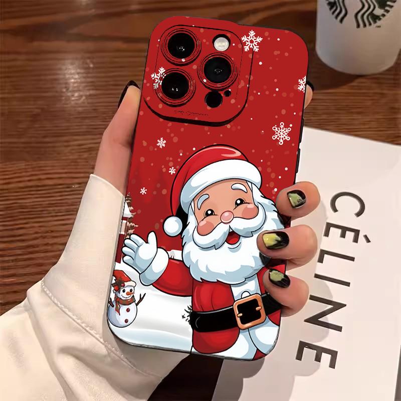 Santa Claus Elk Christmas Tree Phone Case For Samsung S25 S24 Ultra S23 Ultra S22 S21 S20 Plus Note 20 S24 23FE Shockproof Cover