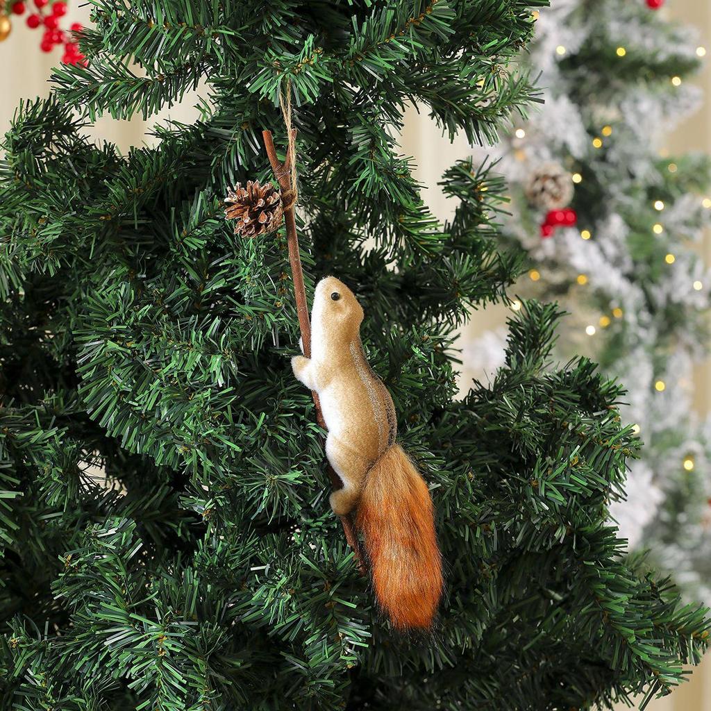 Festive Foam Squirrel Ornament for Christmas Tree Decoration