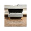Aufbewahrungsbank - MUVOE - 102x35x43 cm - Hevea-Holz - Grau - Gepolstert mit Samt