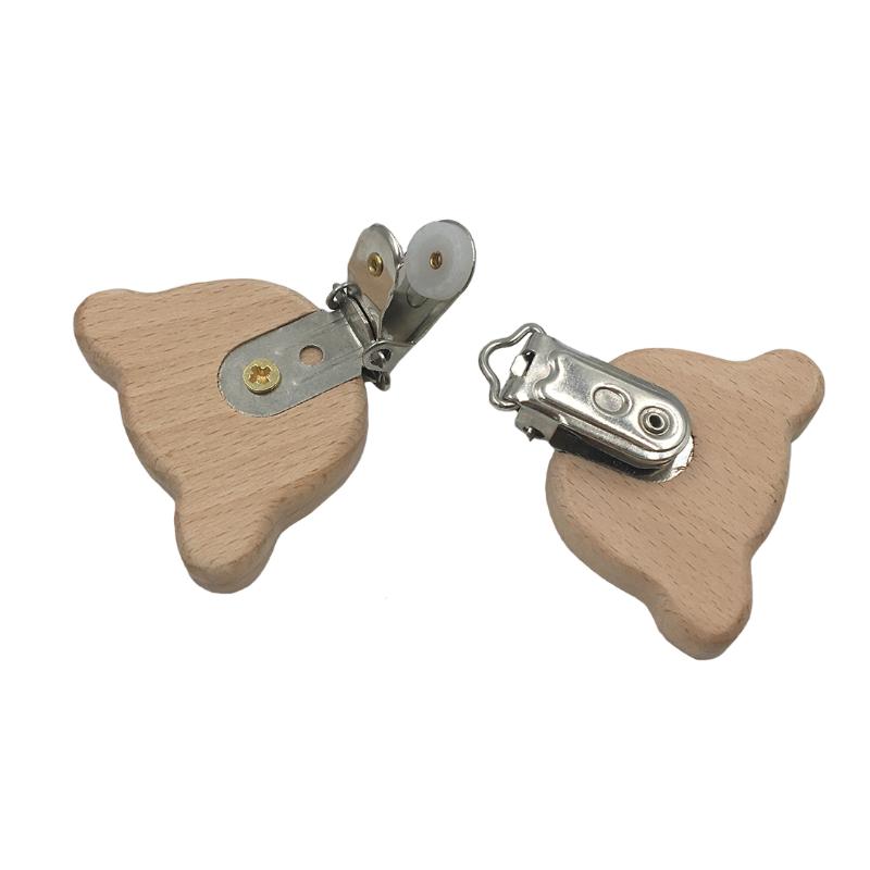 Natural Beech Wood Baby Pacifier Clips Dummy Clips DIY Pacifier Chain Accessory