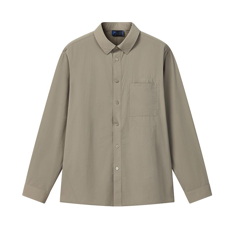 Fila Blue Fashion Simple Classic Personality Casual Everyday Versatile Comfortable Loose Woven Shirt Men shirts Rock-Brown F11M622409FBN