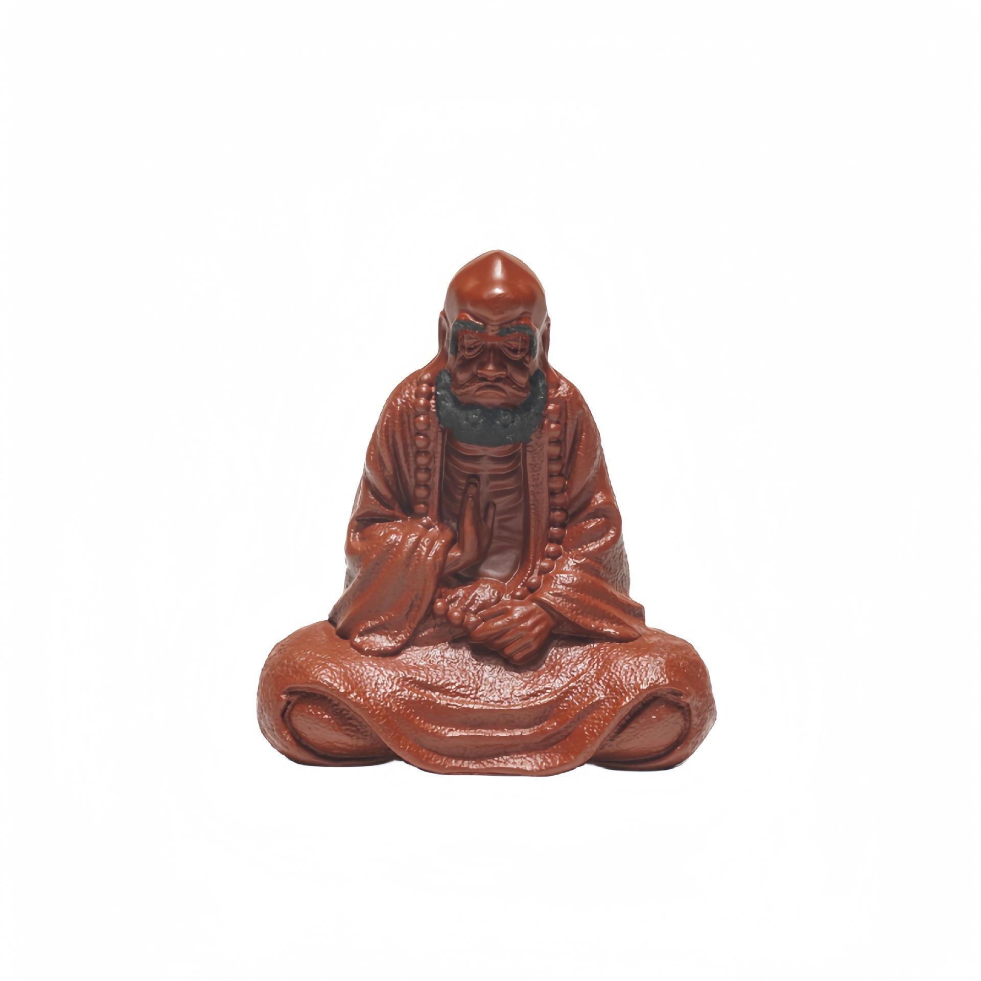 Yixing Purple Clay Bodhidharma Tea Pet Retro Tea Spirit Tea Figurine Play Toys Tea Statue Ornaments Accessories Craftsmanship