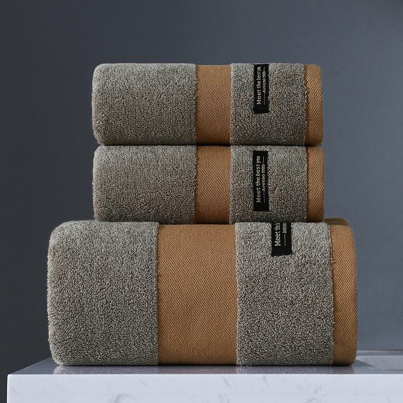 Pure Cotton Class A Soft Absorbent Embroidered Bath Towel - Luxurious, Thickened for Adults