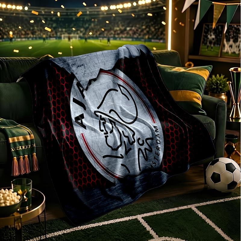 Coperta con Spirito Audace dell'Ajax di Amsterdam Coperte in Flanella Peluche per Divano Letto Regali per Uomini Donne Coperta da Viaggio Picnic Regali di Natale per Fan
