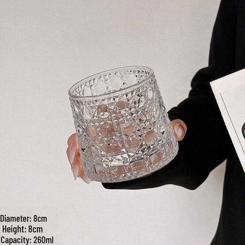 Vintage Ins-Style Glass Coffee  Drink Cup