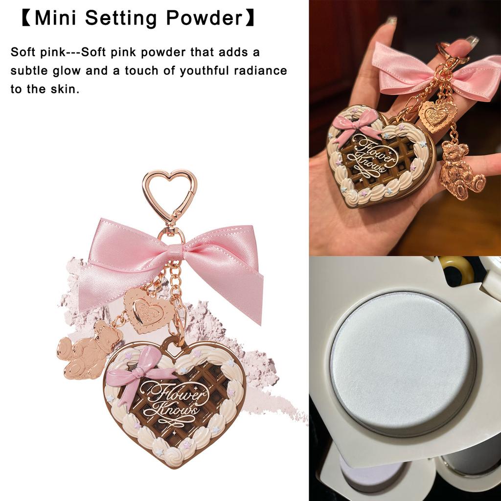 FlowerKnow Lapin Jardin Cupidon Ours Sucré Poudre Visage avec Blush Highlighter Pendentif Longue Tenue Portable Maquillage Décoration