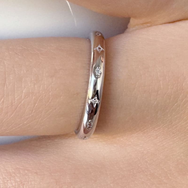 by hyeres [925 silver] Star stone simple ring (Silver) BH7R40716W9