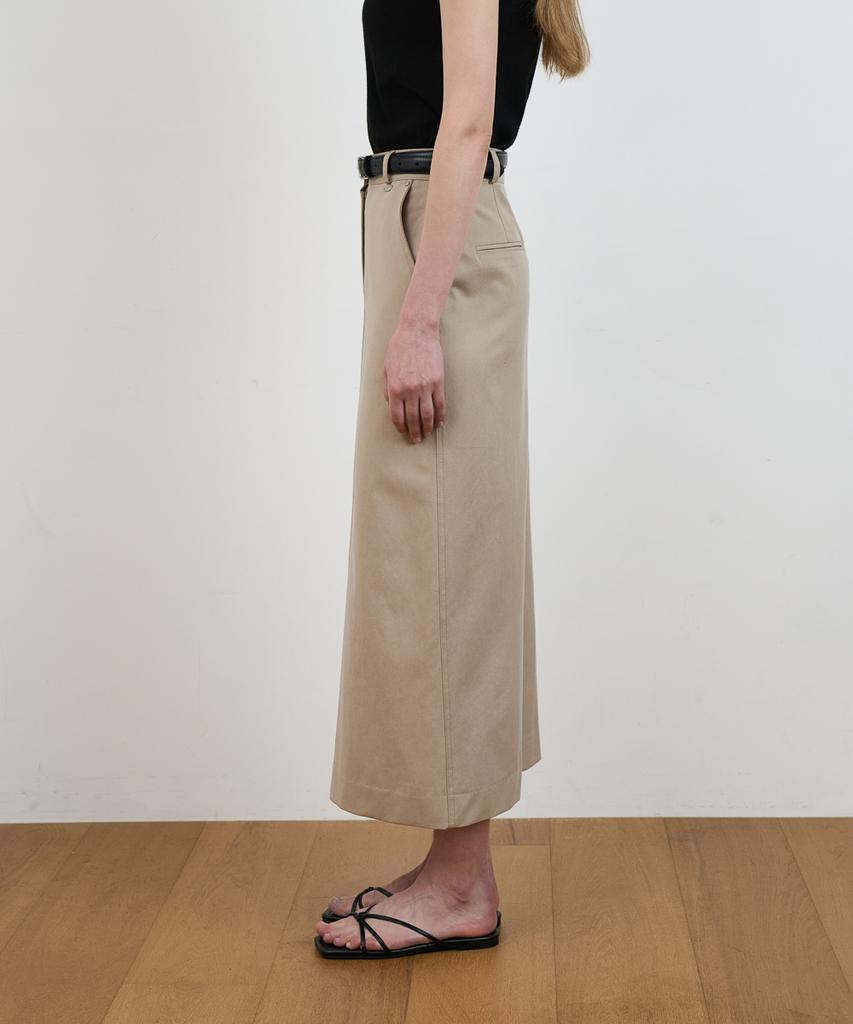 Dehebe Minimal Cotton Long Skirt [Beige]