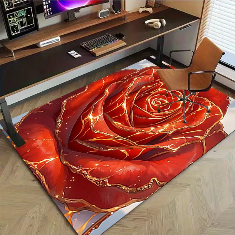 1PC Rose Gold Extra Large Non Slip Floor Carpet, Office, Family, Bedroom Large Area Rug Indoor Rugs, Vibrant Colors