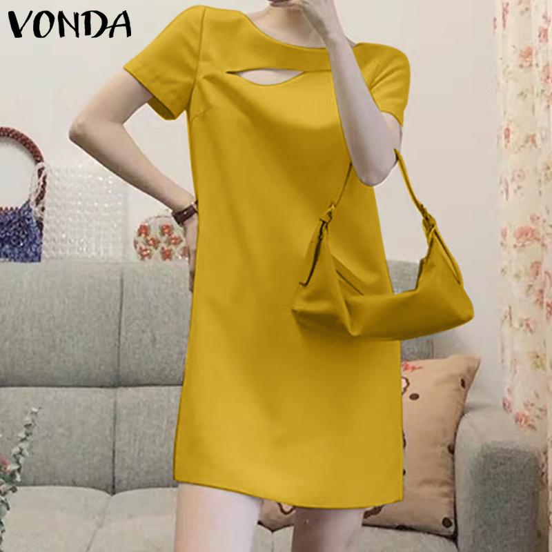 

Летние женские короткие платья VONDA, свободное свободное мини-платье-рубашка