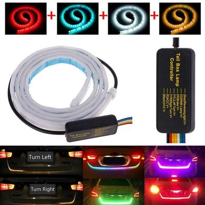 120cm Car Rear Trunk Tail Light Colorful Dynamic Reverse Warning LED Strip 12v Auto Additional Brake Follow Turn Signal Lamp