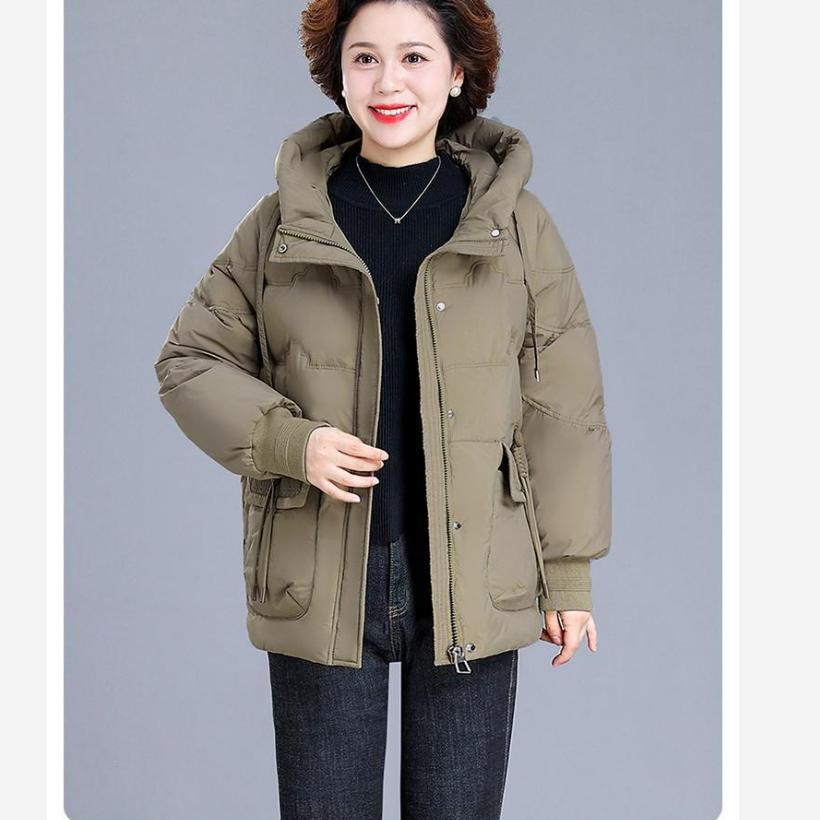 Jachetă scurtă de puf Haine de iarnă pentru vârsta mijlocie și vârstnici Jachetă de iarnă pentru femei Mărimi mari Jachetă subțire căptușită