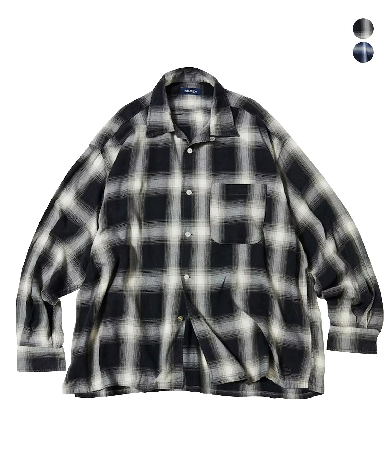 Notica [Jp Line] Washed Ombre Check Shirt Charcoal/M