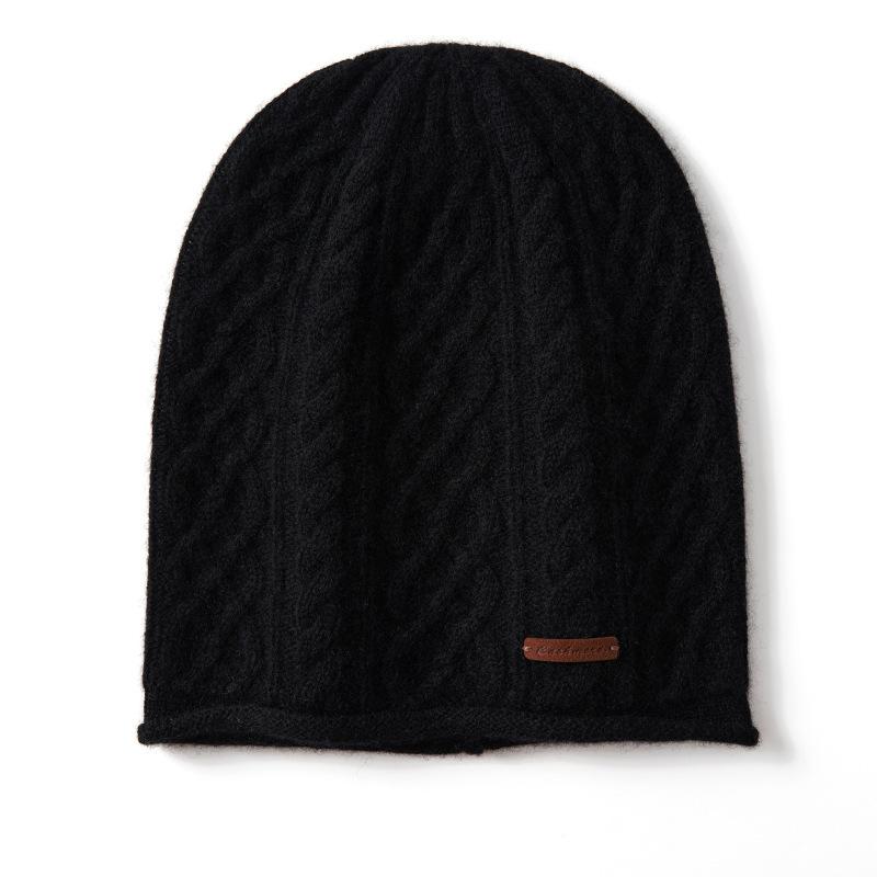 

Cashmere Autumn and Winter New Style Women s High End Solid Color Double Alan Flower Warm Fashion Casual Curled Knitted Hat One size