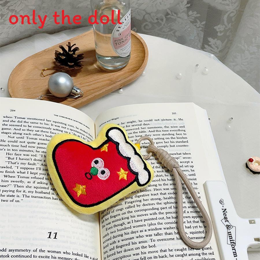 Weihnachts Plüsch Keks Charakter Handgemachter Schlüsselanhänger mit PP Baumwolle für Feiertagsgeschenk Dekoration