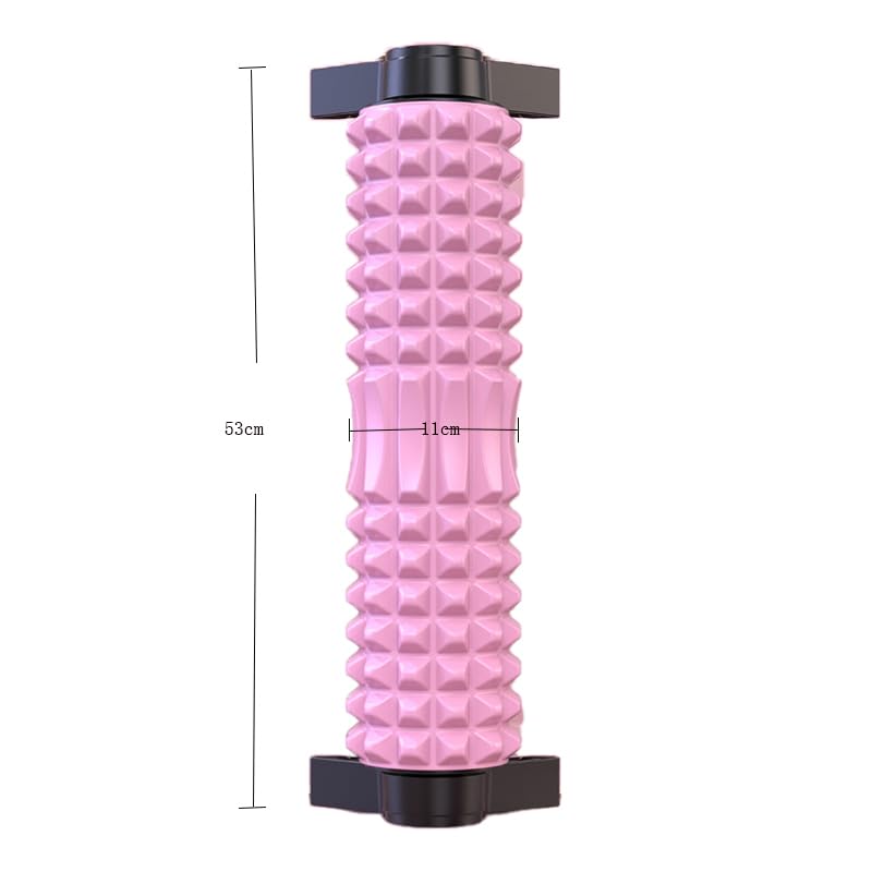 Black Foam Roller with Detachable Triangular Stand, EVA Yoga Pole, Fascia Roller, Muscle Relaxer (Pink)