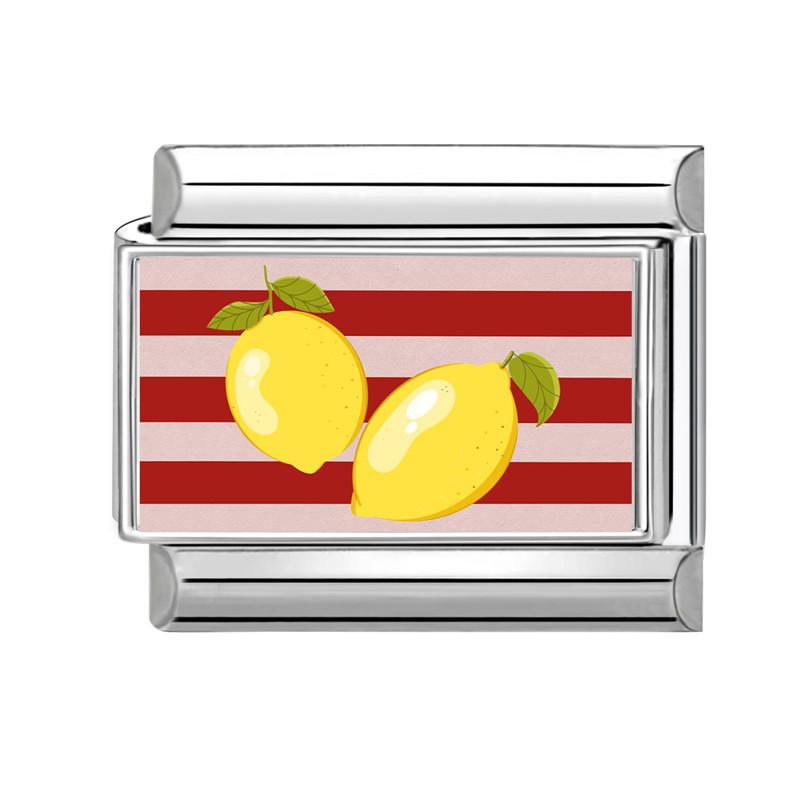 Creative Fruits Series Grape Cherry Lemon Coconut Orange Italian Charm Link Fit 9MM Stainless Steel Jewelry DIY Making Bracelet