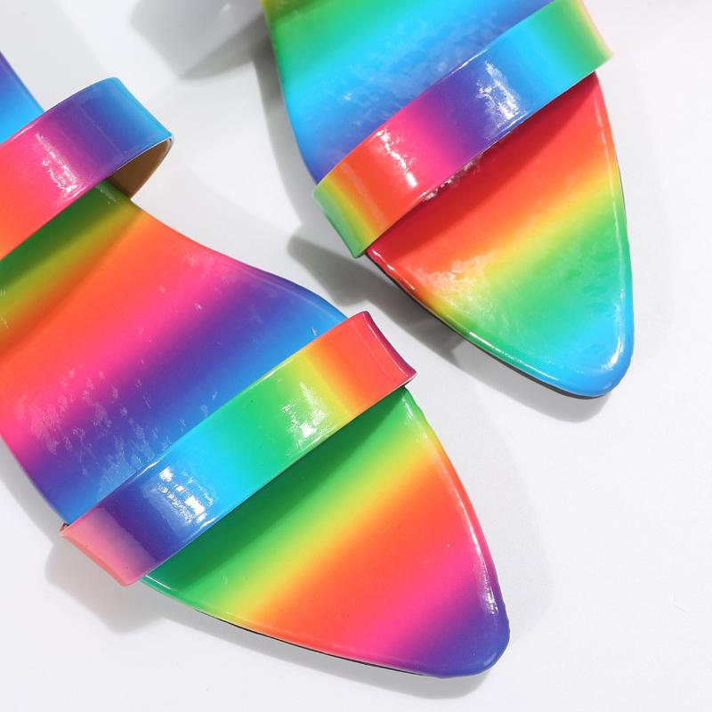 Summer Pionted Toe Slippers for Women 2024 New Mixed Colors Flat Women's Slippers Outdoor Ladies Causal Slides Female Sandals