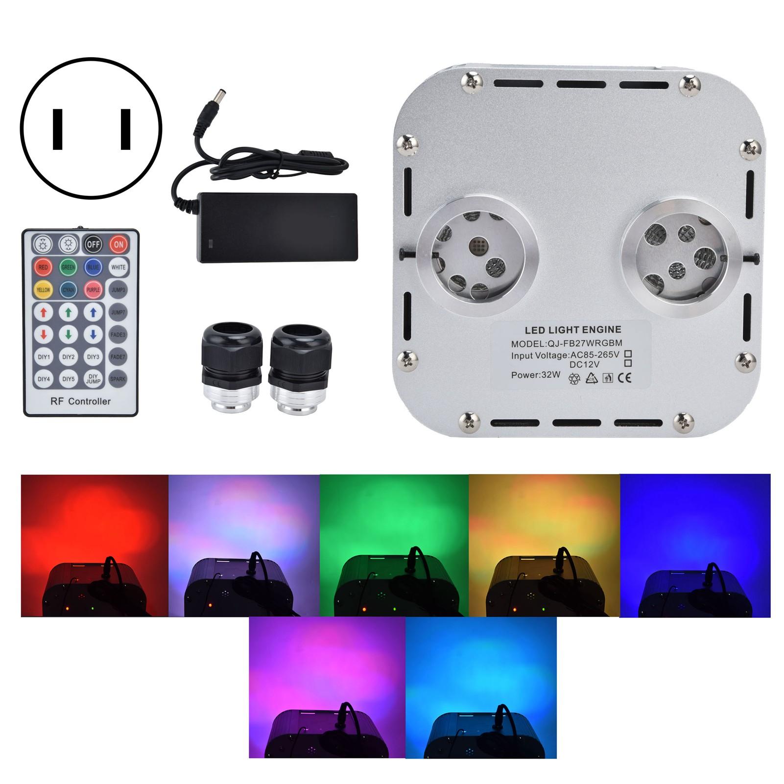 

Комплект оптоволоконного света RGB с двумя головками мощностью 32 Вт и 28-клавишным пультом дистанционного управления для домашнего кинотеатра KTV, отеля