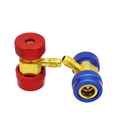 Freon R134A H/L Auto Car Quick Coupler Connector Aluminium Adapters Air Conditioning Refrigerant Adjustable AC Manifold Gauge