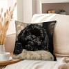Vikama Moderne Schwarze Shih Tzu Kissenhülle Ultra-Weiches Fleece Einseitig Bedruckt Für Sofas Schlafzimmer Wohnzimmer