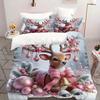Christmas Reindeer Pattern 3D Printed Bedding Set Cute Animal Style Duvet Cover Set Soft Comfortable Home Luxury Quilt Cover Set