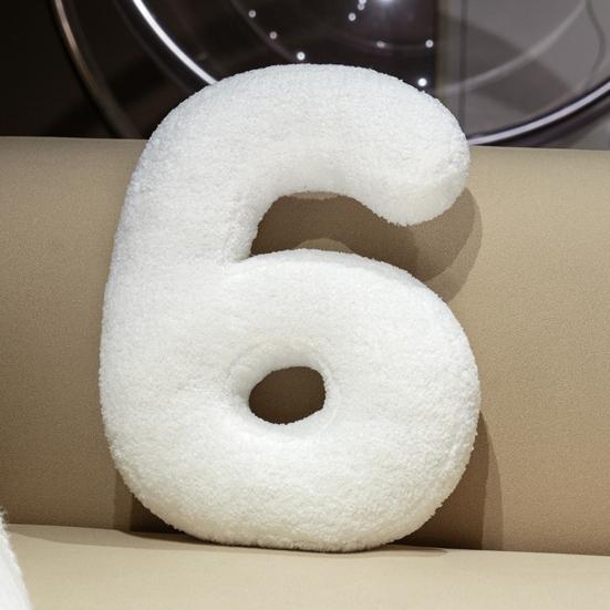 Alphabet Letter Shape Pillow PP Cotton Filled Car Seat Cushion Soft Fabric
