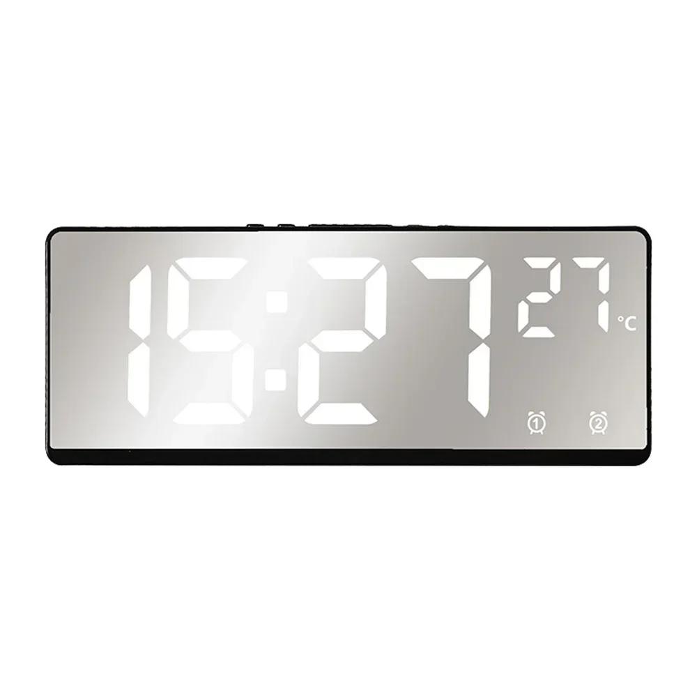 Smart Voice-Activated LED Alarm Clock with Dual Alarms Night Mode and Temperature Display for Bedroom or Desk