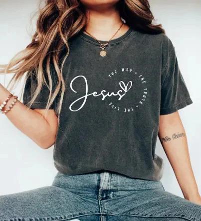 Retro Jesus Shirt, Christian Faith Bible Verse Womens Tee S