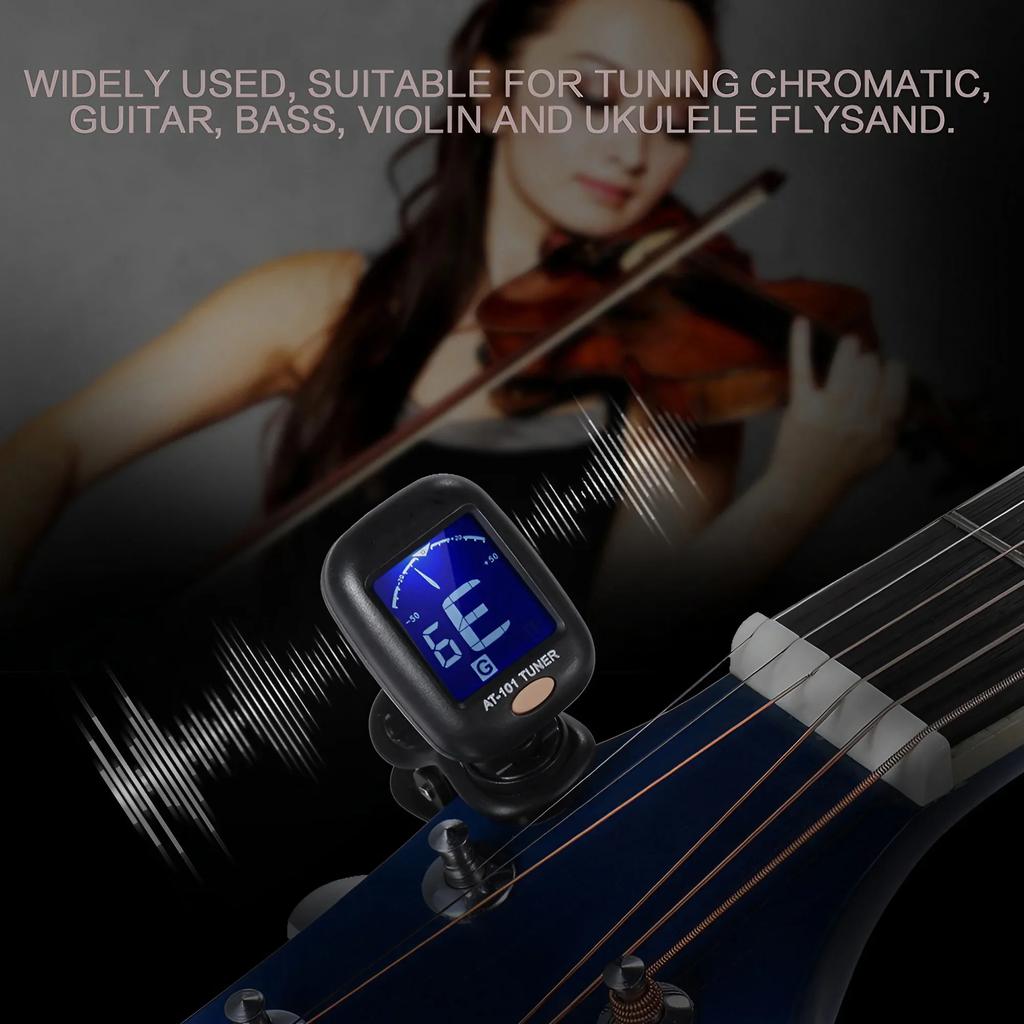 Digital Acoustic Guitar Tuner Clip Type Rotatable LCD Display Chromatic Bass Ukulele Guitar Tuner