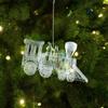 Xmas Tree Transparent Snowflake Hanging Ornaments Acrylic Pendant 2025 Christmas Decoration for Home Navidad Gifts New Year 2026