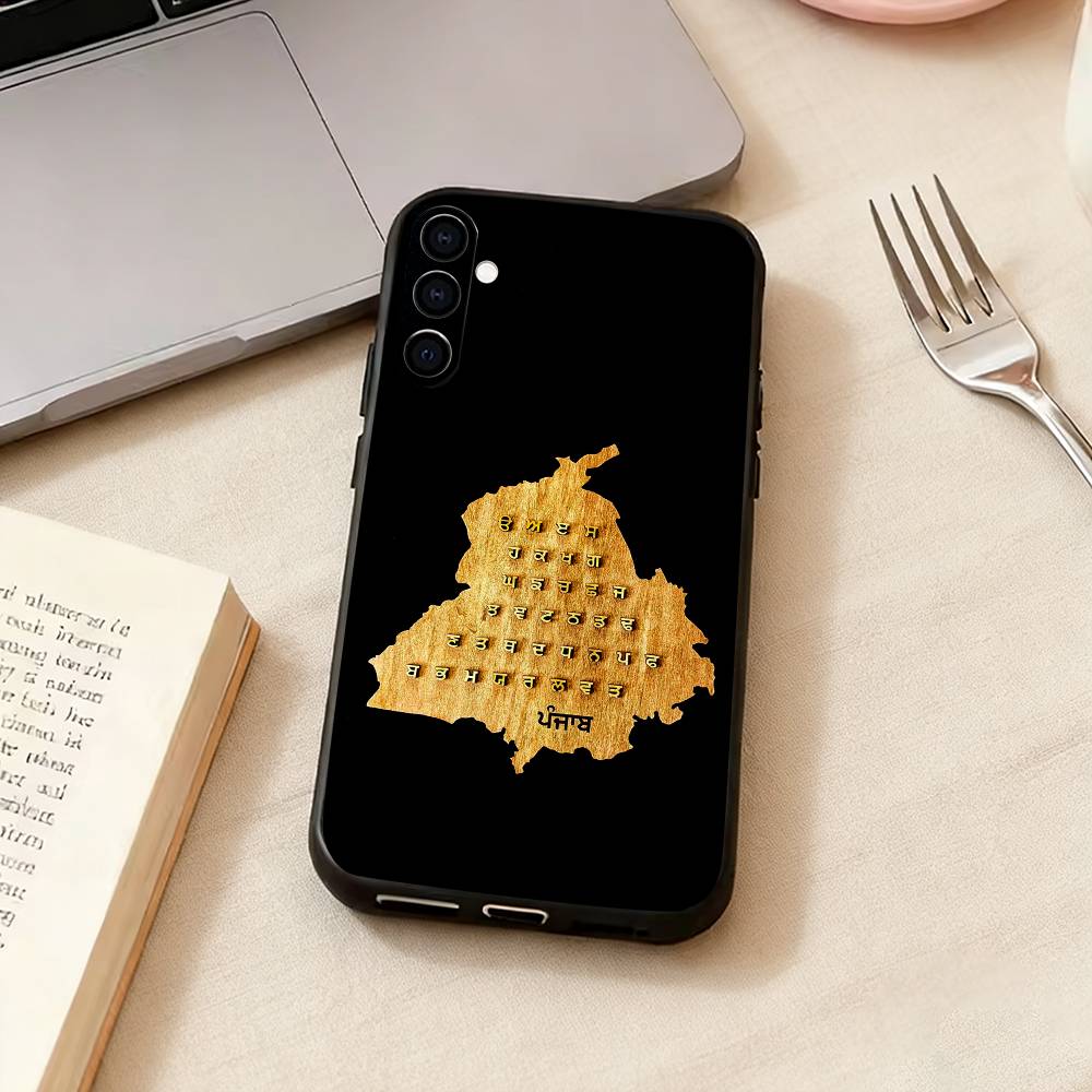 Map Punjab-b Art Phone Case For Samsung Galaxy A73,A72,A71,A70,A53,A52,A51,Others Soft Black Cover Samsung a70