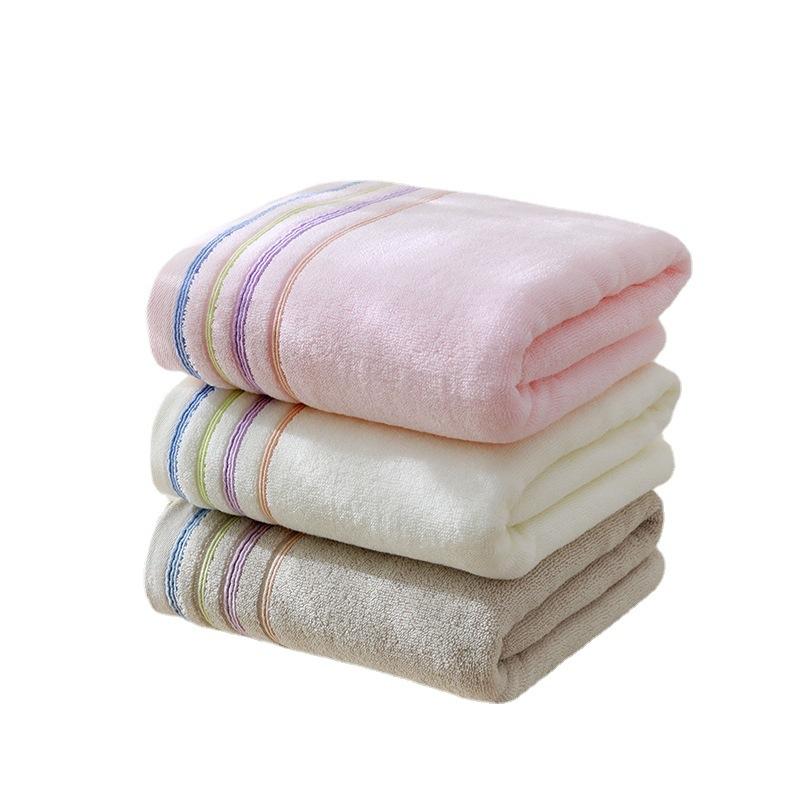 Towels and Bath Towels Three-piece Set Soft Bath Towels Cotton Plain Color Adult Household Water Absorption Gift Set