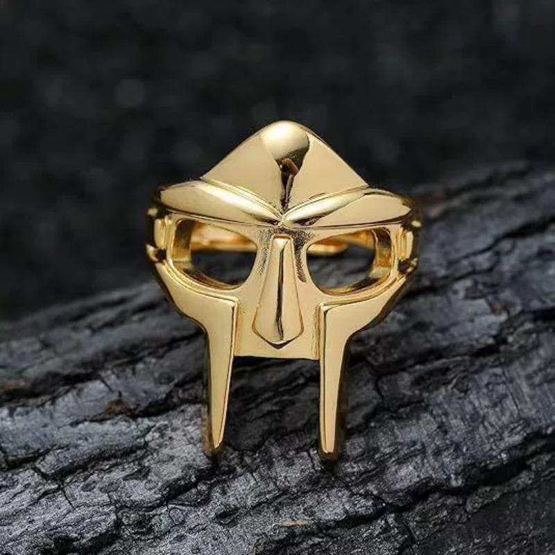 Vintage Mf Doom Mask Rings For Men Gladiator Egyptian Pharaoh Male Ring Hip Hop Party Goth Jewelry Accessories Anillo Hombre
