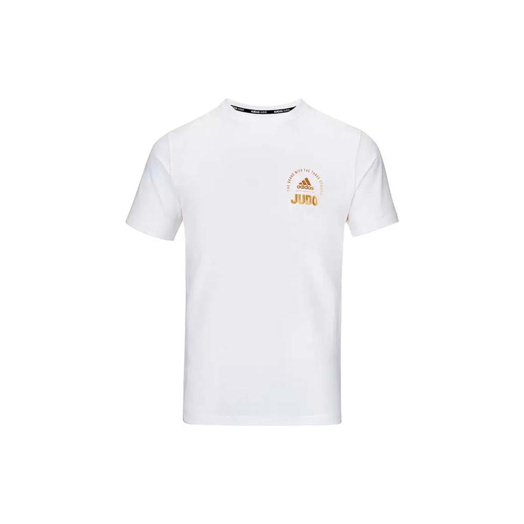 Мужская белая футболка Adidas с золотым логотипом Маленький логотип adiCLTS21SJ-WG XL