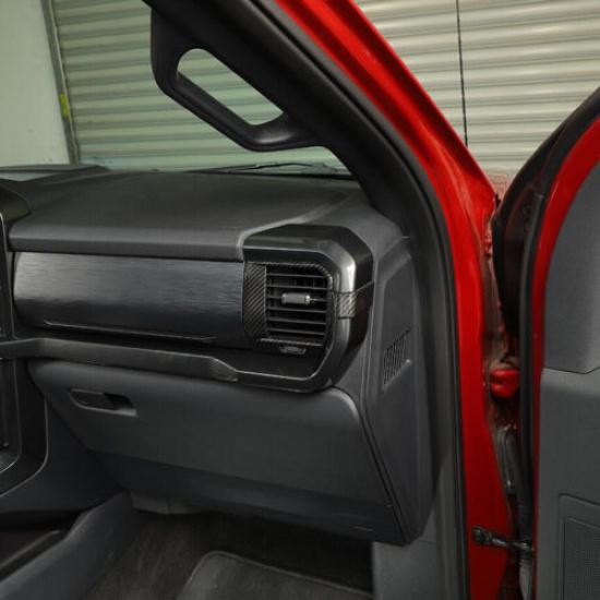 For 21- Ford F150 Carbon Fiber Interior Dash Side Air Outlet Vent Cover Trim
