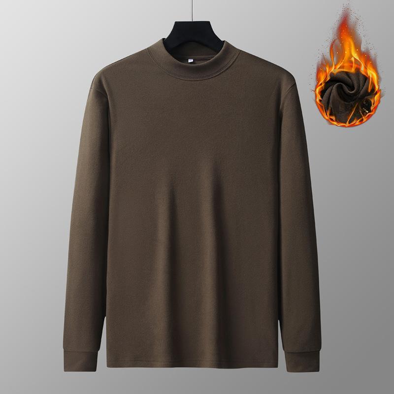 Mărimi Mari 9xl Guler Semi-înalt Mânecă Lungă Top Cald cu Tricou de Bază pentru Bărbați Iarna