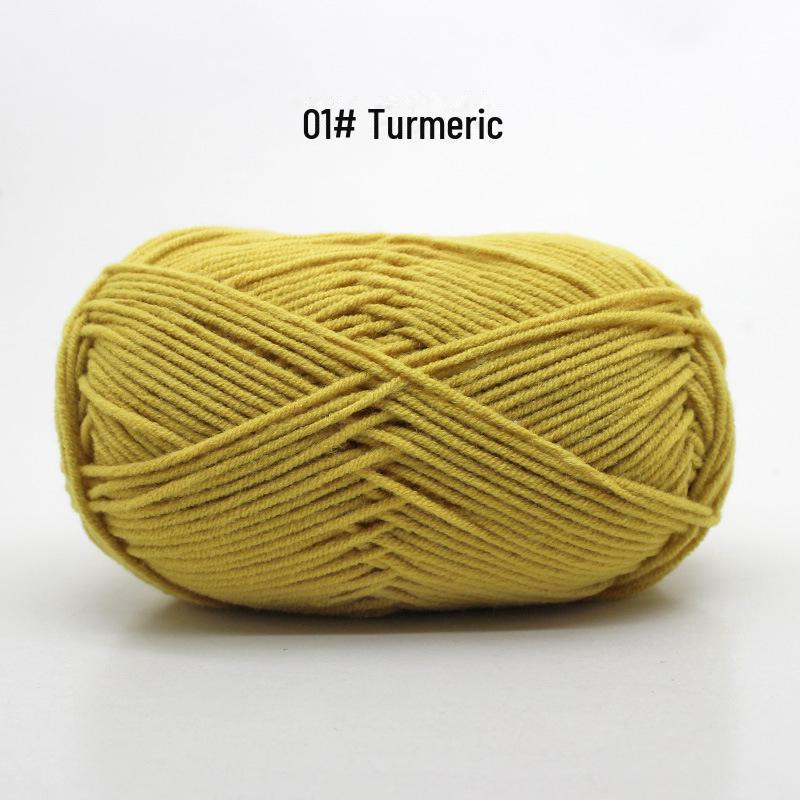 4 Strands Medium Thick Milk Cotton Yarn for Hand-Woven Baby Projects