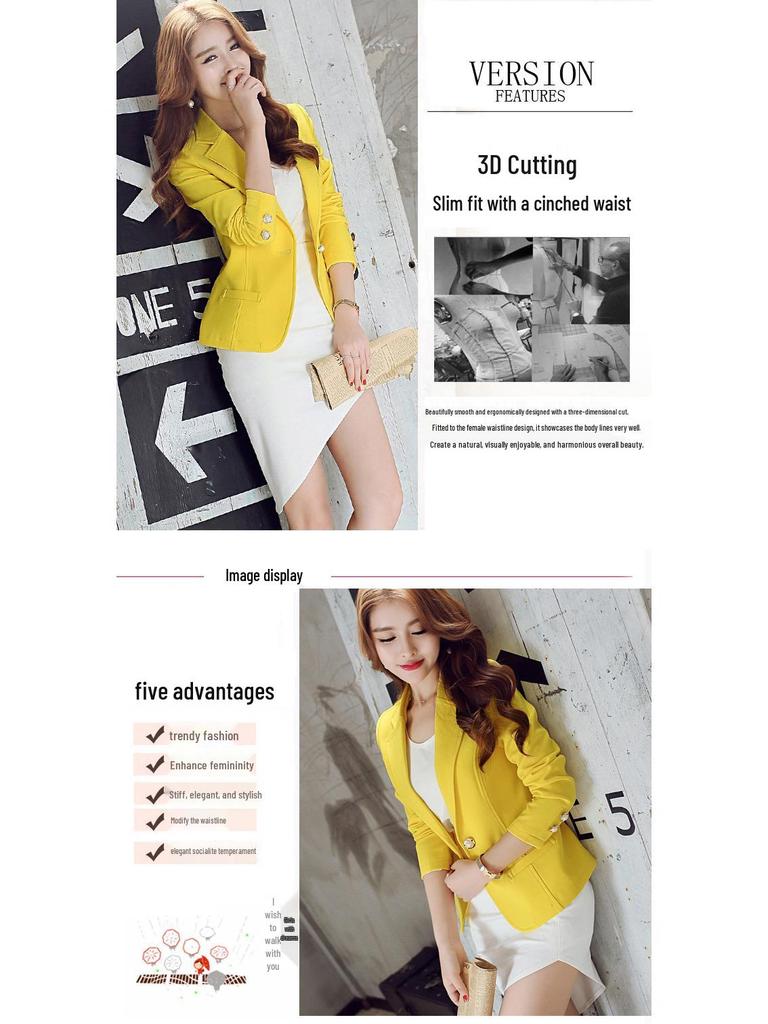 Caidaifei 2025 Women's Plus Size Winter Slimming Blazer - Fashionable Casual Long Sleeve Outerwear