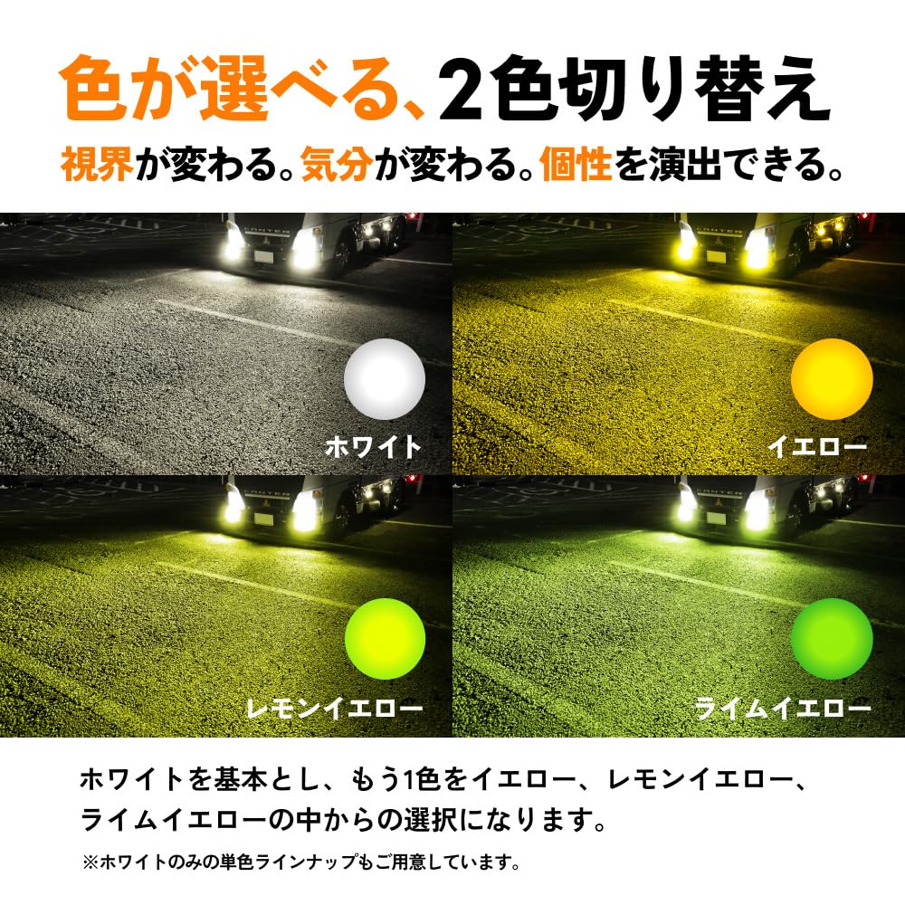 HID shop fog lamp LED H3 2 color switching white