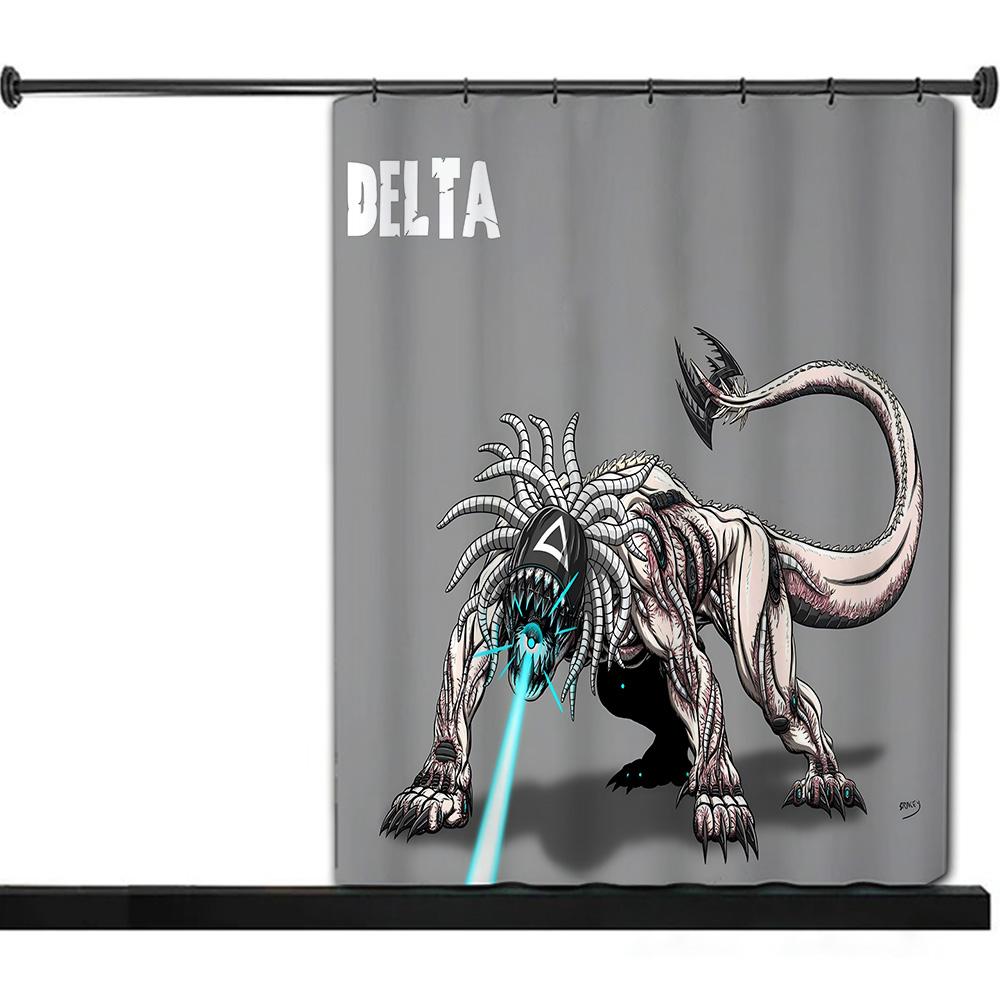 Japan Comics Kaiju No.8 Shower Curtain Waterproof Polyester Fabric Paint Bath Curtains Home Bathroom Decor Curtain Hook