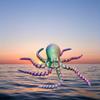 3D Printed Octopus Desk Decor. Marine animal ornament for holidays & office styling.